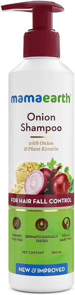 MAMAEARTH Onion Shampoo for Hair Growth and Hair Fall Control, 250 ml