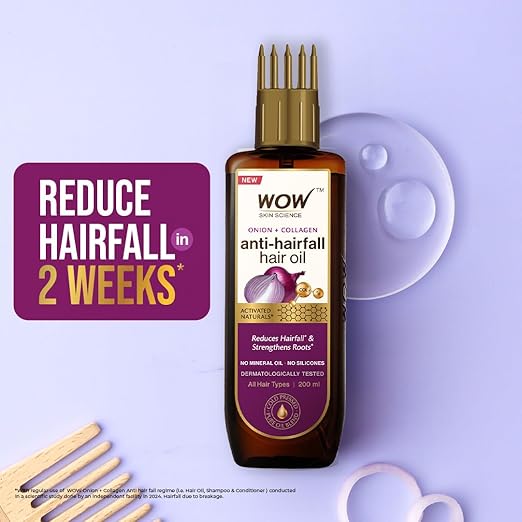 WOW Skin Science Onion Hair Oil for Hair Growth and Hair Fall Control -  200 ml