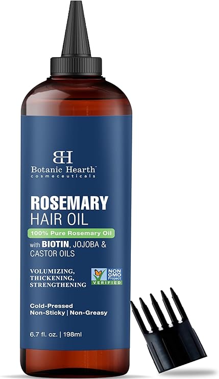 Botanic Hearth 100% Pure Rosemary Oil For Hair Growth Infused With Biotin | 198 ml | Hair Strenghtening Treatment