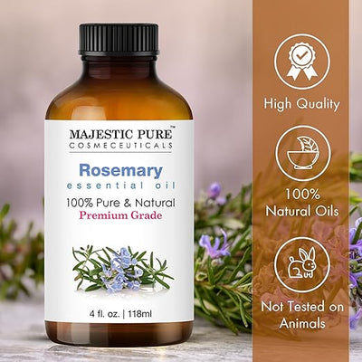 MAJESTIC PURE ROSEMARY OIL FOR HAIR GROWTH - Large 118ml | 100% Pure and Natural Rosemary Oil