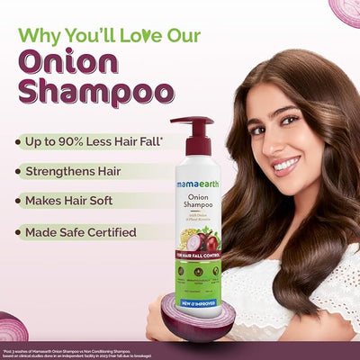 MAMAEARTH Onion Shampoo for Hair Growth and Hair Fall Control, 250 ml